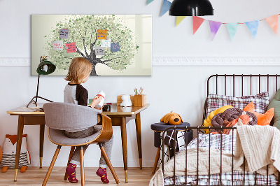 Magnetisch planbord voor de muur van bedrukt glas Grote boom natuur