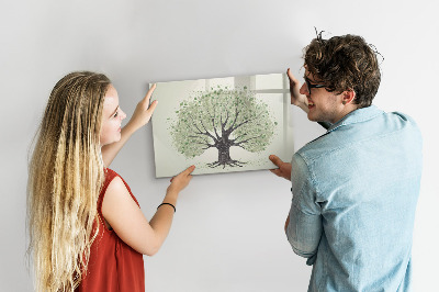 Magnetisch planbord voor de muur van bedrukt glas Grote boom natuur