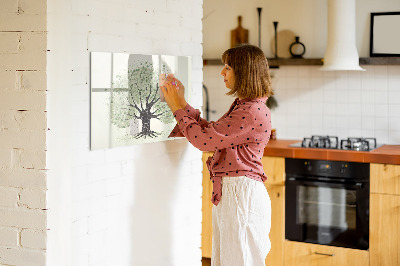 Magnetisch planbord voor de muur van bedrukt glas Grote boom natuur