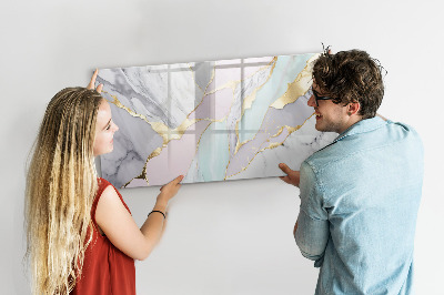 Beschrijfbaar magneetbord van glas met design Marmerpatroon
