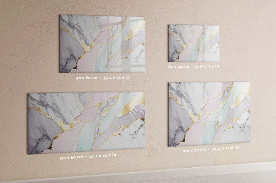 Beschrijfbaar magneetbord van glas met design Marmerpatroon