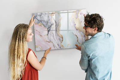 Magnetisch planbord voor de muur van bedrukt glas Marmer