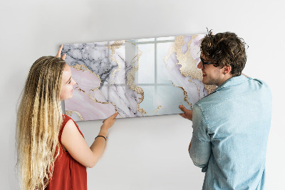 Magnetisch planbord voor de muur van bedrukt glas Marmer