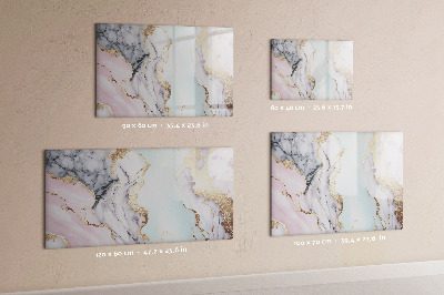 Magnetisch planbord voor de muur van bedrukt glas Marmer