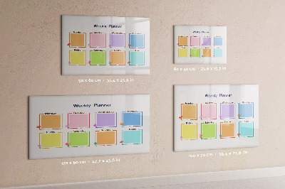 Uitwisbaar glazen planbord met magnetische functie Wekelijkse planner