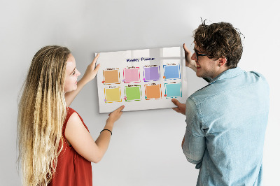 Uitwisbaar glazen planbord met magnetische functie Wekelijkse planner