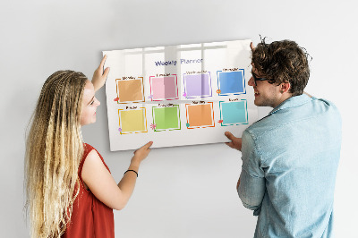 Uitwisbaar glazen planbord met magnetische functie Wekelijkse planner