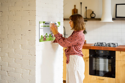 Beschrijfbaar magneetbord van glas met design Lesplan