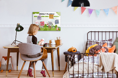 Beschrijfbaar magneetbord van glas met design Lesplan