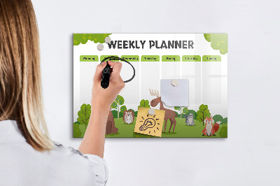 Beschrijfbaar magneetbord van glas met design Lesplan