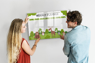 Beschrijfbaar magneetbord van glas met design Lesplan