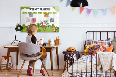 Beschrijfbaar magneetbord van glas met design Lesplan