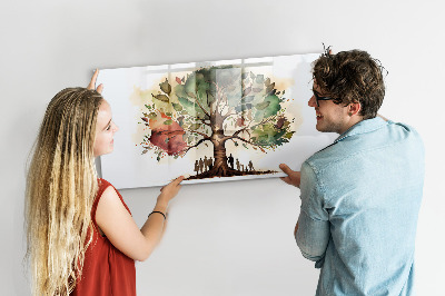 Magnetisch planbord voor de muur van bedrukt glas Stamboom
