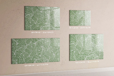 Uitwisbaar glazen planbord met magnetische functie Bladeren natuurpatroon