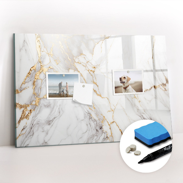 Magnetisch planbord voor de muur van bedrukt glas Decoratief marmer