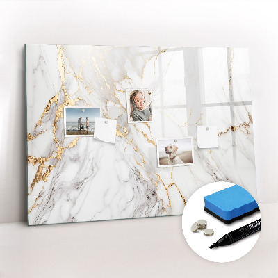 Magnetisch planbord voor de muur van bedrukt glas Decoratief marmer