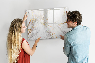 Magnetisch planbord voor de muur van bedrukt glas Decoratief marmer