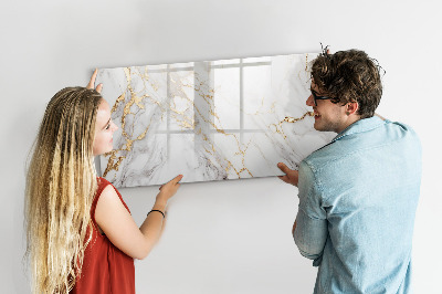 Magnetisch planbord voor de muur van bedrukt glas Decoratief marmer