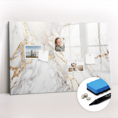 Magnetisch planbord voor de muur van bedrukt glas Decoratief marmer