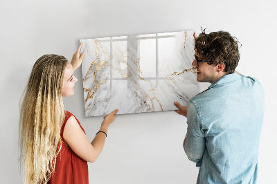Magnetisch planbord voor de muur van bedrukt glas Decoratief marmer