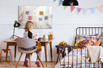 Magnetisch planbord voor de muur van bedrukt glas Decoratief marmer