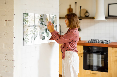 Magnetisch planbord voor de muur van bedrukt glas Bloemen