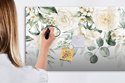 Magnetisch planbord voor de muur van bedrukt glas Bloemen