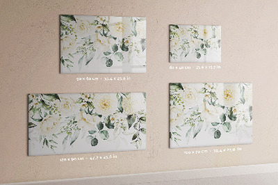 Magnetisch planbord voor de muur van bedrukt glas Bloemen