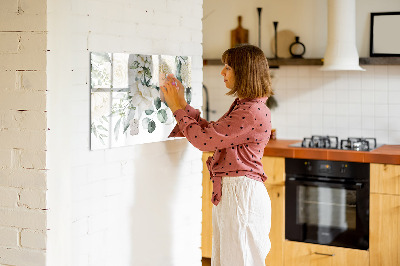 Magnetisch planbord voor de muur van bedrukt glas Bloemen
