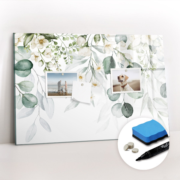 Uitwisbaar glazen planbord met magnetische functie Planten natuur