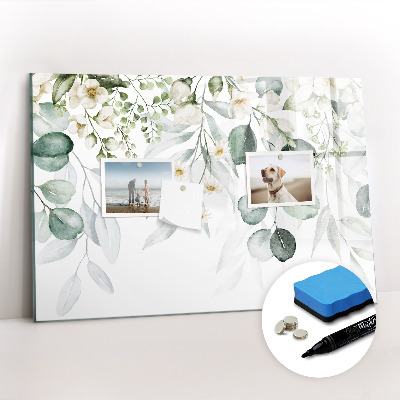 Uitwisbaar glazen planbord met magnetische functie Planten natuur