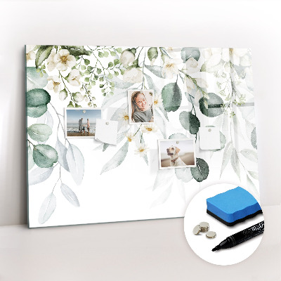 Uitwisbaar glazen planbord met magnetische functie Planten natuur