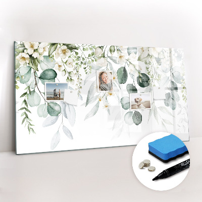 Uitwisbaar glazen planbord met magnetische functie Planten natuur