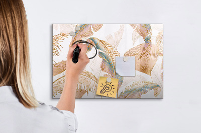 Beschrijfbaar magneetbord van glas met design Natuurbladpatroon