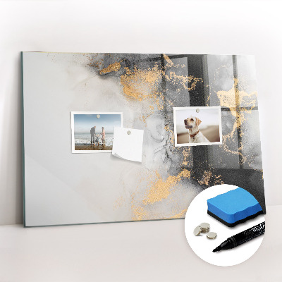 Magnetisch planbord voor de muur van bedrukt glas Marmeren kunst