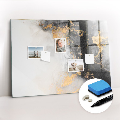 Magnetisch planbord voor de muur van bedrukt glas Marmeren kunst