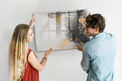Magnetisch planbord voor de muur van bedrukt glas Marmeren kunst