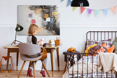 Magnetisch planbord voor de muur van bedrukt glas Marmeren kunst
