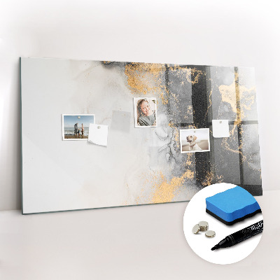 Magnetisch planbord voor de muur van bedrukt glas Marmeren kunst