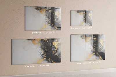 Magnetisch planbord voor de muur van bedrukt glas Marmeren kunst