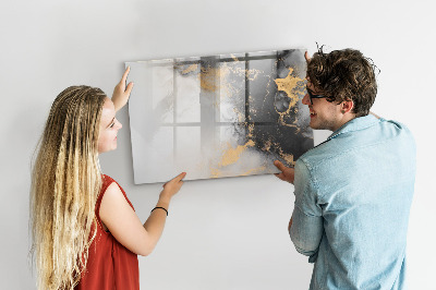 Magnetisch planbord voor de muur van bedrukt glas Marmeren kunst
