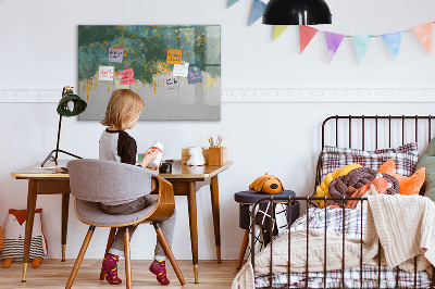 Uitwisbaar glazen planbord met magnetische functie Decoratief patroon