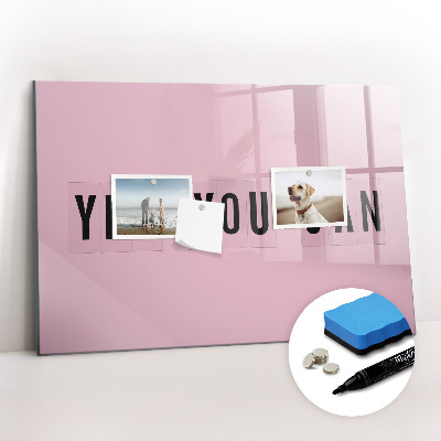Magnetisch planbord voor de muur van bedrukt glas Ja dat kan