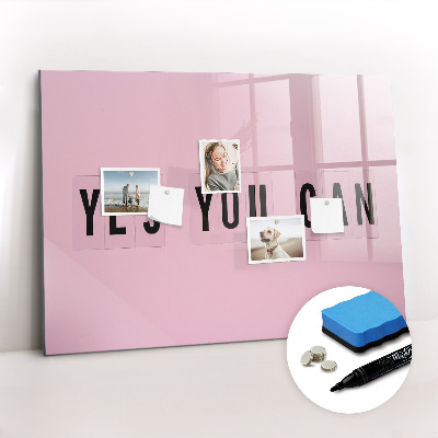 Magnetisch planbord voor de muur van bedrukt glas Ja dat kan