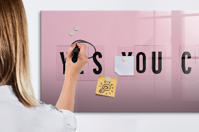 Magnetisch planbord voor de muur van bedrukt glas Ja dat kan