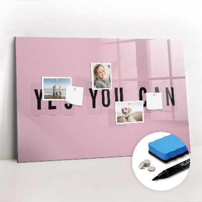 Magnetisch planbord voor de muur van bedrukt glas Ja dat kan