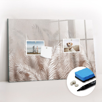 Uitwisbaar glazen planbord met magnetische functie Tropische bladeren