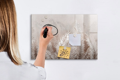 Uitwisbaar glazen planbord met magnetische functie Tropische bladeren