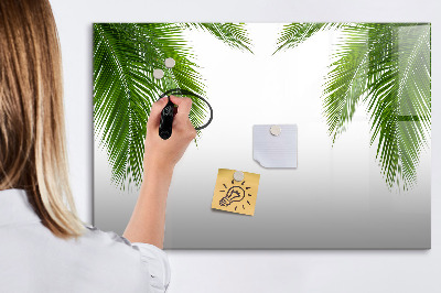 Beschrijfbaar magneetbord van glas met design Palmbladeren natuur