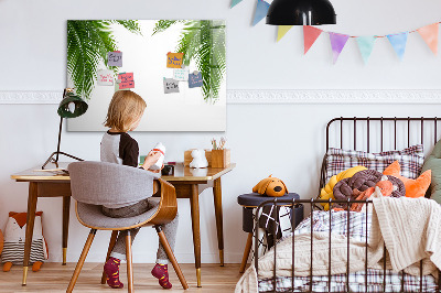 Beschrijfbaar magneetbord van glas met design Palmbladeren natuur